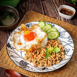 ข้าวกะเพราหมูสับ (ไม่รวมไข่)