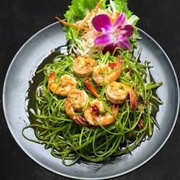 Stir Fried Morning Glory With Shrimp