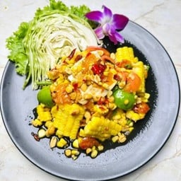 Spicy Corn Salad With Salted Egg
