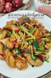 ผัดขึ้นฉ่ายปลากะพง(กับข้าว)