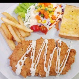 สเต็กไก่กรอบ