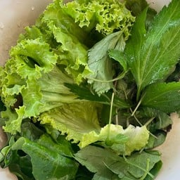 ผักรวม(ตำลึง ใบจิงจูฉ่าย ผักกาดหอม)