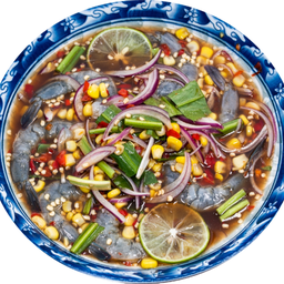 ยำปลาร้ากุ้งสด