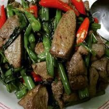 ผัดผักบุ้งตับ(กับข้าว)