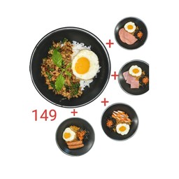 โปรซื้อคู่ กระเพราหมูสับ+มาม่าเกาหลี