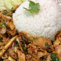 ข้าวยำไก่แซ่บ ไก่อบ+ข้าวหมูทอด หนูอีฟ รสเด็ด พิบูลย์คอนโด ทาวน์ ตึก 3