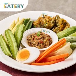 ชุดน้ำพริก + ผัก (ข้าวคลุกน้ำพริกป้าน้อย)