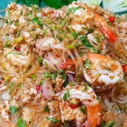 ลาบวุ้นเส้นหมูสับกุ้ง