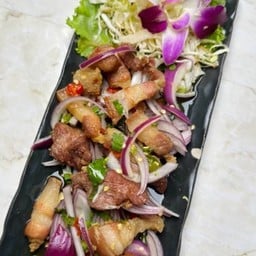 Spicy Fried Pork Belly Salad With Fermented Fish