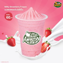 Milky Strawberry Frappe มิลกี้ สตรอว์เบอร์รี เฟรปเป้