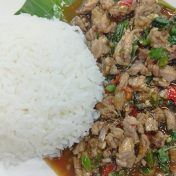 กะเพราราดข้าว