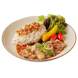 ข้าวหมูย่าง น้ำตกไทบ้าน