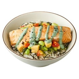 ข้าวหน้าแซลมอนย่าง วาซาบิ