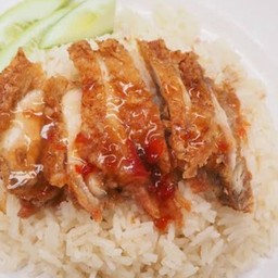 ข้าวไก่กรอบทอด