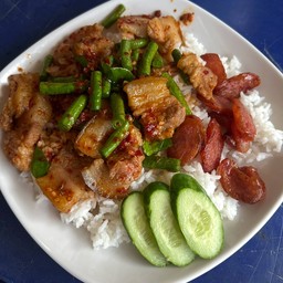 พริกแกงถั่วหมูป่า+กุ้งเชียงราดข้าว