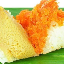 ข้าวเหนียวหน้าสังขยา+หน้ากุ้ง