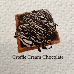 Croffle cream and chocolate