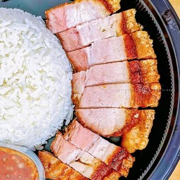 ข้าวหน้าหมูกรอบ