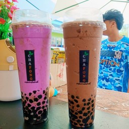 เผือกปั่นไข่มุกโกโก้ปั่นไข่มุกแพคคู่แก้วยีราฟ