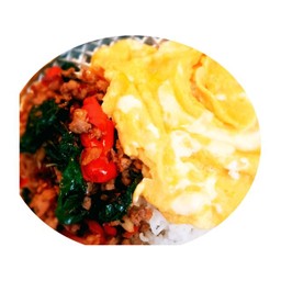 ข้าวไข่ข้น+ กะเพราหมูสับ