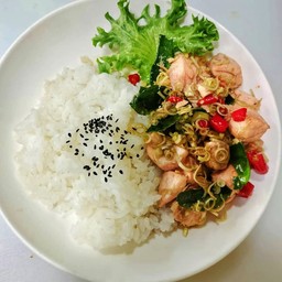 ข้าวแซลมอนผัดตะไคร้