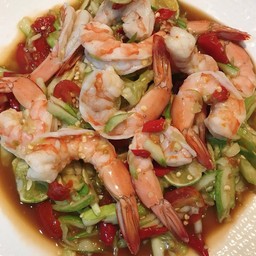 ตำแตงกุ้งสุก (กุ้ง 6-7ตัวแล้วแต่ขนาด)