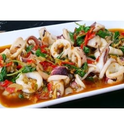 Basil With Squid As a Side Dish