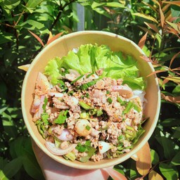 ลาบหมูราดข้าว