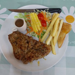 สเต็กหมู พริกไทยดำ