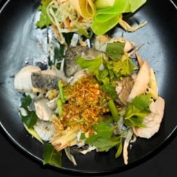 Steamed Sea Bass with Dipping Sauce