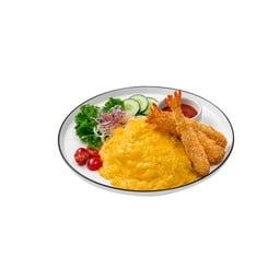 ข้าวไข่ข้นกุ้งทอด