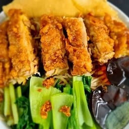 Taiwanese Noodles with Teriyaki Chicken Cheese 台湾風あんかけ麺の照り焼きチキンのせ บะหมี่ราดหน้าไต้หวันไก่เทอริยากิชีส