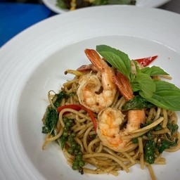 สปาเก็ตตี้ผัดขี้เมากุ้ง