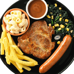 Pork Collar Steak and Kurobuta Sausage Spinach