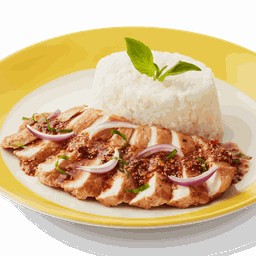 ข้าวญี่ปุ่นน้ำตกหมูย่าง