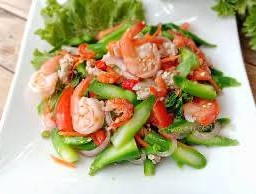 ยำคะน้ากุ้งสด