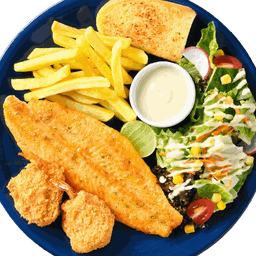 Dory Fish Steak and Fried Shrimps