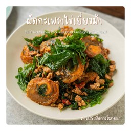 ผัดกระเพราไข่เยี่ยวม้า