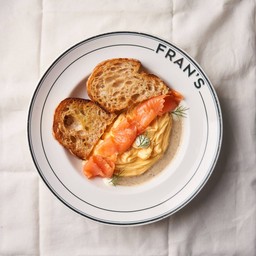 Salmon Gravlax with Truffle Scramble Egg