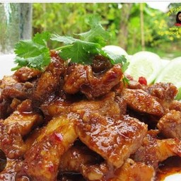 เมนูผัดพริกเผาราดข้าว