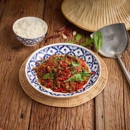 กระเพราหมูสับ(กับข้าว)