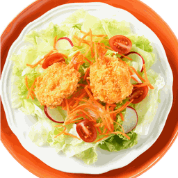 สลัดผักครีมกุ้งทอด