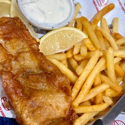 Fish and chip cod fish in beer batter