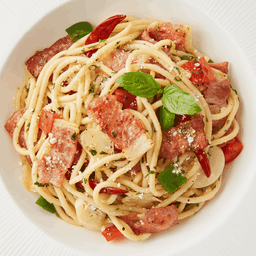 Italian Spicy Stir Fried Spaghetti with Bacon