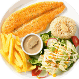 Dory Fish Steak with Mushroom Sauce