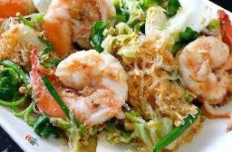 สุกี้แห้งกุ้ง