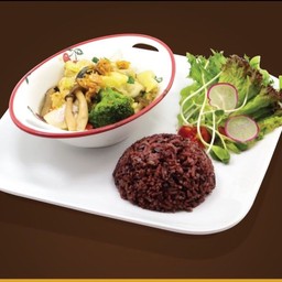 ข้าว ผัดผักเวลเนสฟาร์ม