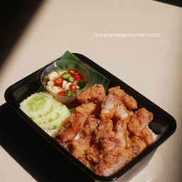 ข้าวหมูสามชั้นทอด