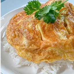 ข้าว-ไข่เจียว ( ไข่ไก่2ฟอง )