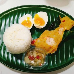 ห่อหมกย่างหน้ากุ้ง ด้านในเป็นเนื้อปลากรายล้วนไม่ผสมเเป้ง(เฉพาะห่อหมกชิ้นใหญ่คะ)